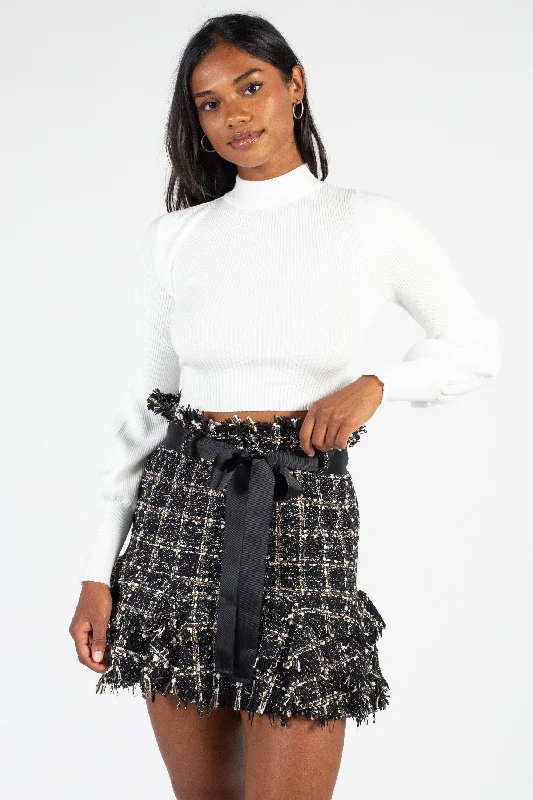 Deep Savings Tayla Cut Out Back Ribbed Knit Top