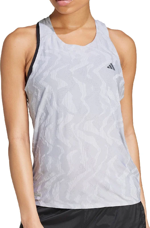 Deal Dash adidas Ultimate AIRCHILL Engineered Womens Running Vest Tank Top - Grey