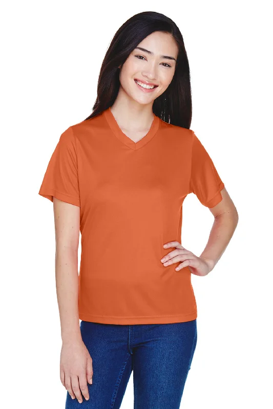 Sale Event Team 365 Womens Zone Performance Moisture Wicking Short Sleeve V-Neck T-Shirt - Burnt Orange