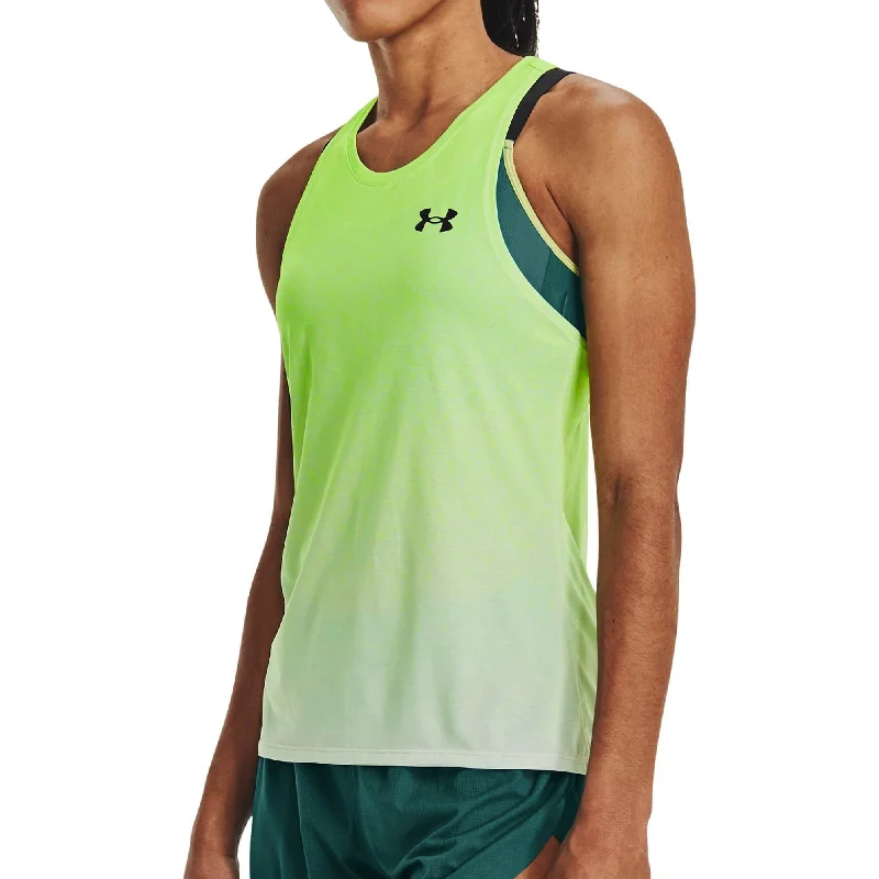 Daily Deals Under Armour Rush Cicada Womens Running Vest Tank Top - Green