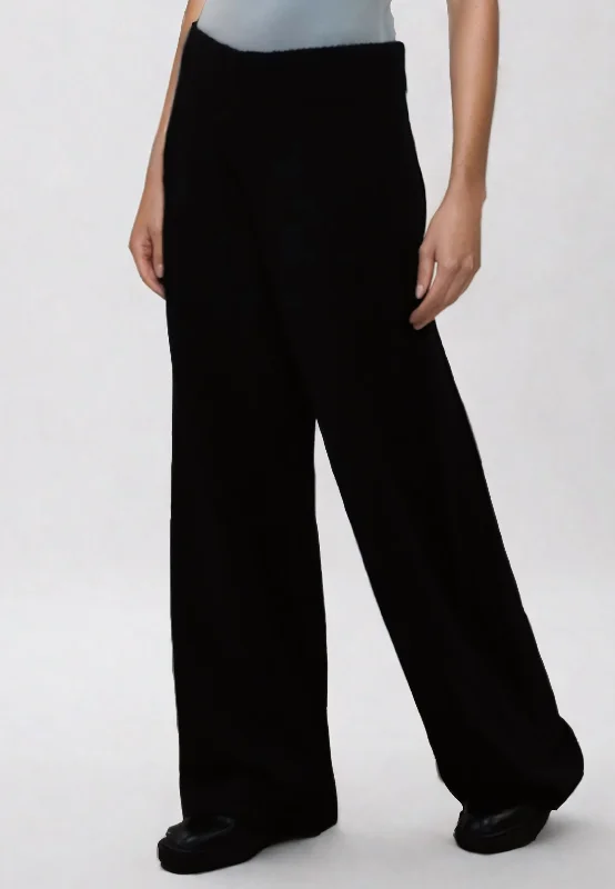 Factory Direct Sale KNIT TROUSERS BLACK
