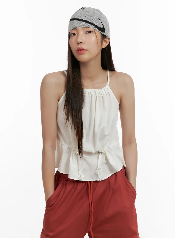 Can't Miss Rib Drawstring Cami Top OA429