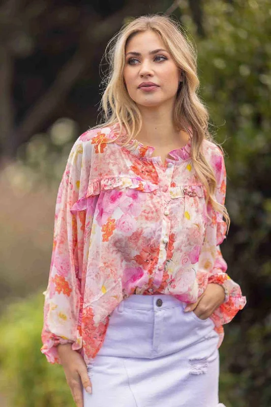 Weekend Shopping Made Better Rachelle Blouse Pink Floral