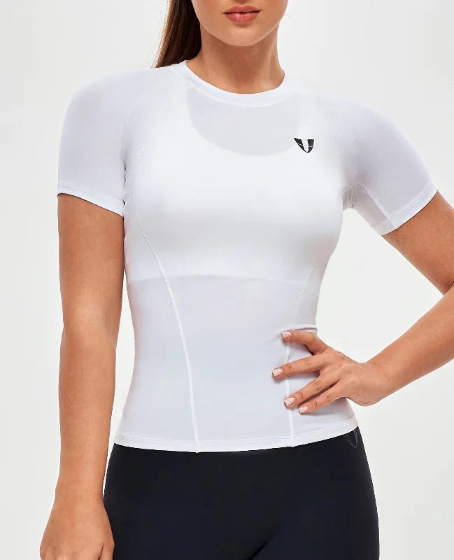 Low Cost Round Neck Athletic T-shirt - White