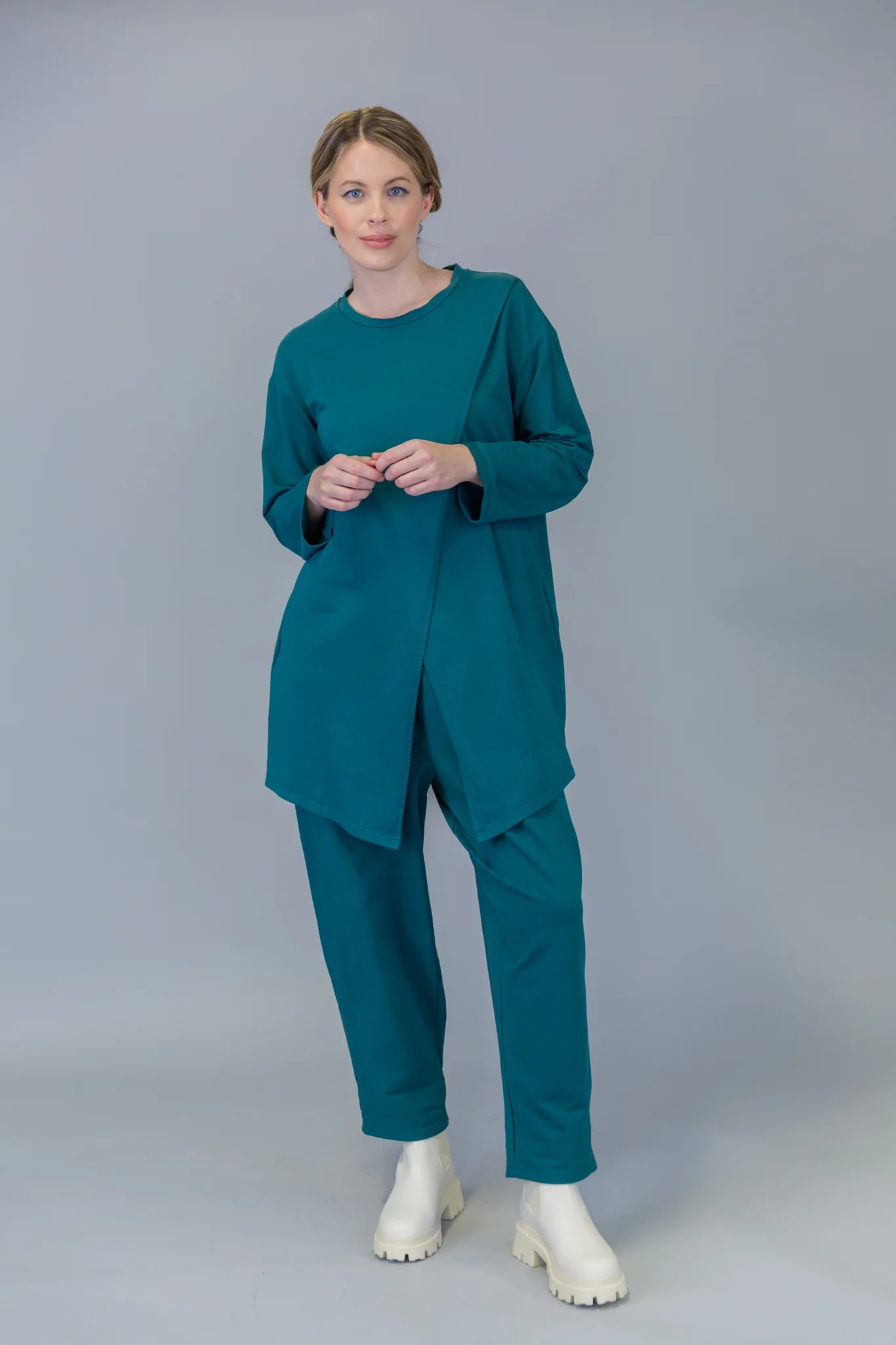 Paolo Tricot Sale, SU8437 Cross Over Tunic 50% Off Regular Price