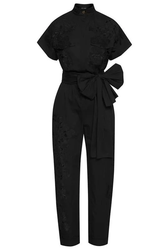 Guipure Inset Cotton Jumpsuit