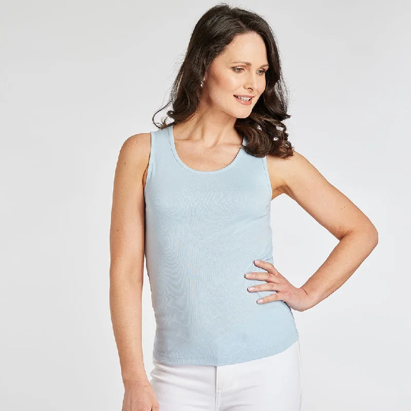 Weekend Discounts to Grab Ladies Essential Crew Vest Light Blue