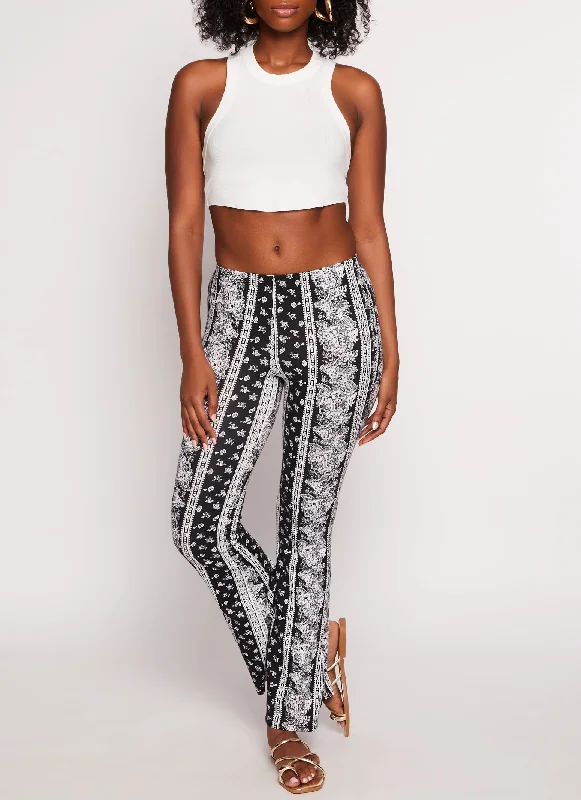 Unwind with Weekend Discounts Border Boho Print Pants