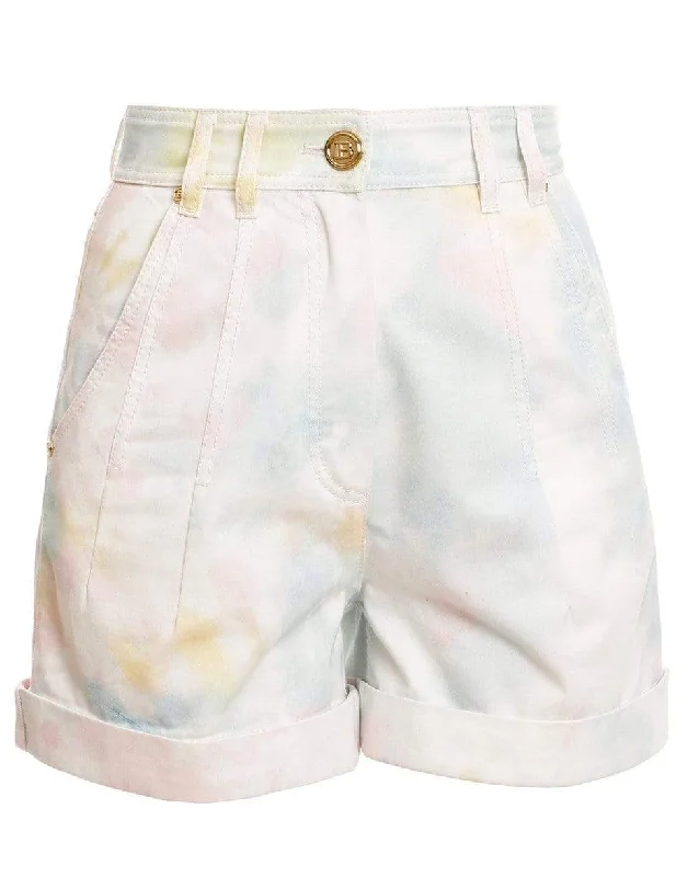 Weekend Discounts to Indulge In High Waist Tie-Dye Denim Shorts