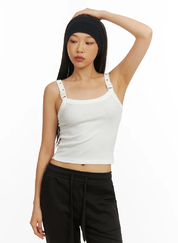 Amazing Value Buckle Strap Crop Sleeveless Top IY422
