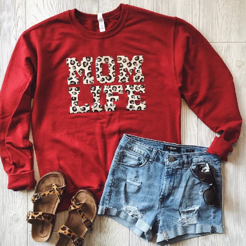 Mom Life Cheetah • Cardinal Pullover