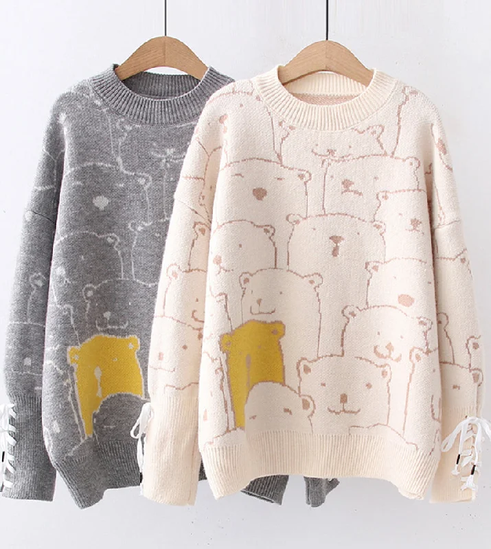 The Best Prices Cute round neck long sleeve sweater  066