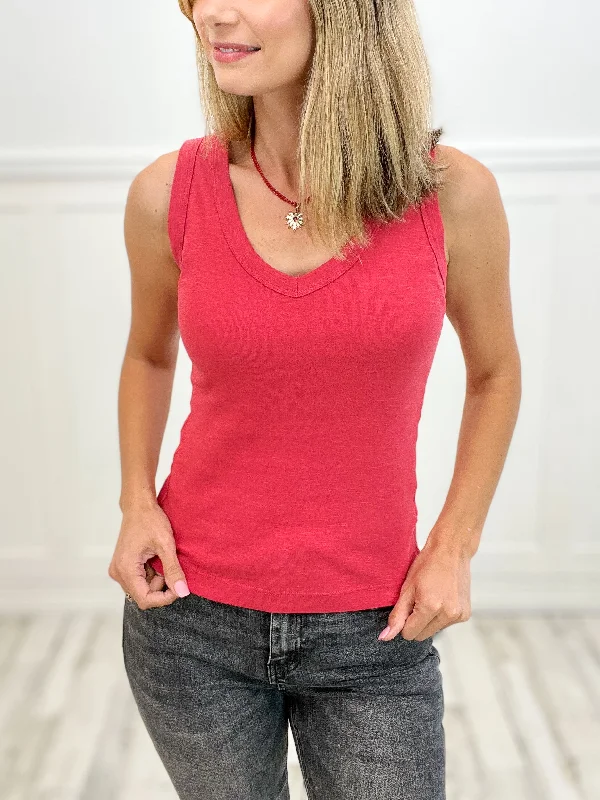Shop and Save Chasing You Ribbed Tank