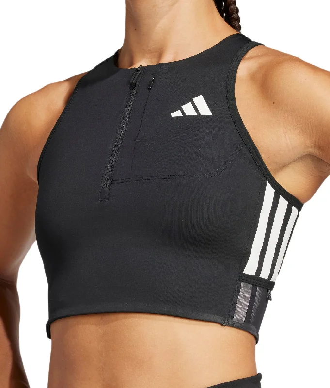 Huge Savings adidas Adizero Gel Pocket Womens Running Crop Top - Black