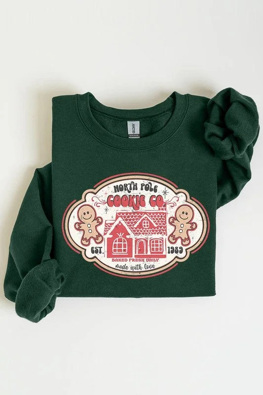 One-DAY Sale North Pole Gingerbread Cookie Graphic Sweatshirts