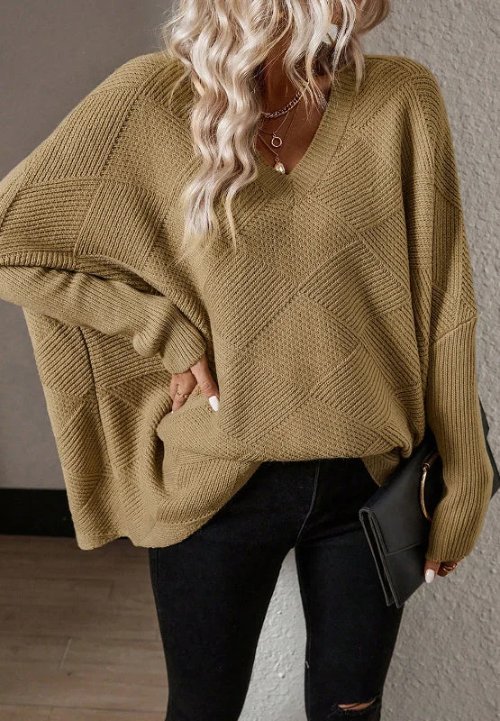 Price Drop V-Neck Batwing Sleeve Sweater
