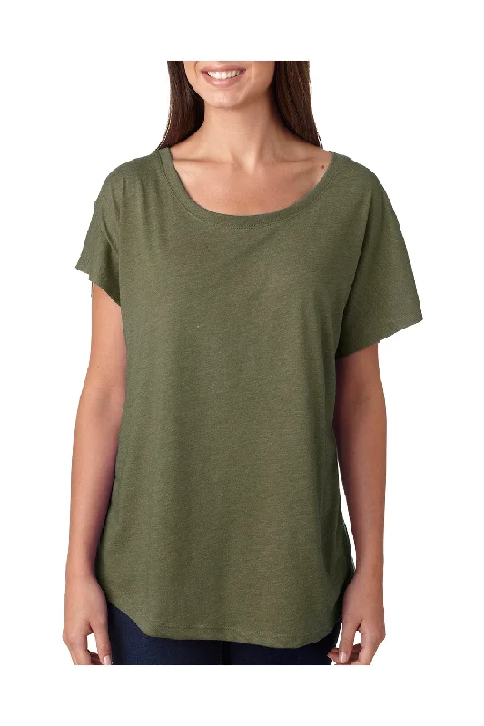 Can't Be Beat Next Level Womens Dolman Jersey Short Sleeve Scoop Neck T-Shirt - Military Green - Closeout Can't Be Beat Next Level Womens Dolman Jersey Short Sleeve Scoop Neck T-Shirt - Military Green - Closeout