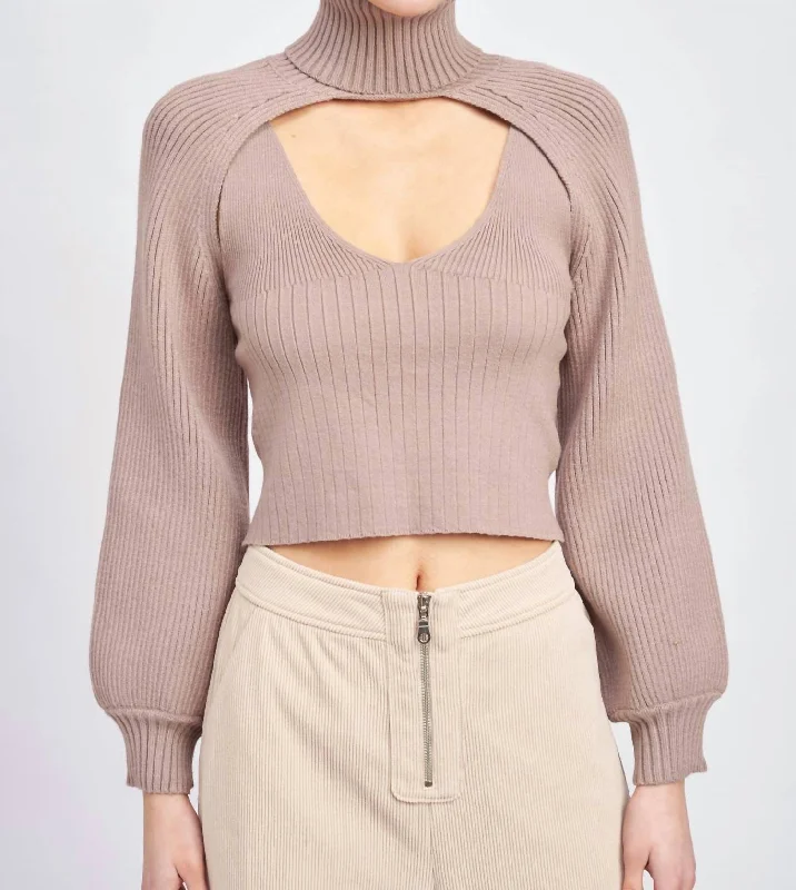 Weekend Offers That Amaze Sonoita Two-Piece Crop Sweater In Dusty Lilac