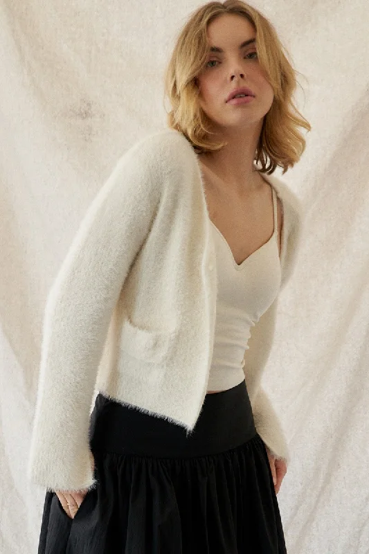 Special Discount Liv Crop Fuzzy Cardigan
