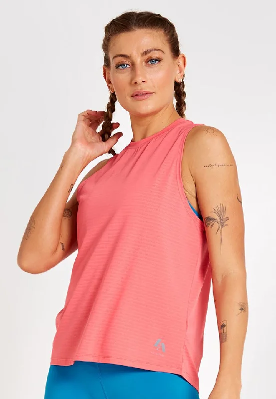 Can't Be Beat Performance High Neck Vest-Coral