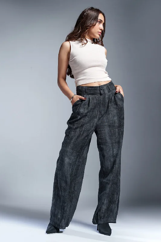 Mega Discount Ashwood Grey Sheer Double Button Korean Pants