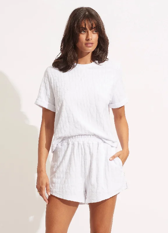 Weekend Offers That Excite Capri Terry Short - White