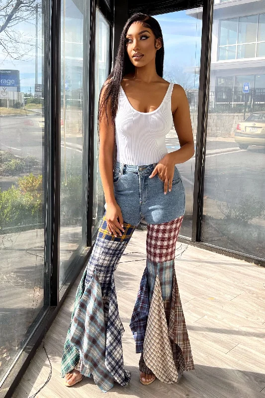 Weekend Deals That Wow Slow Jams Multi Pattern Plaid Jeans