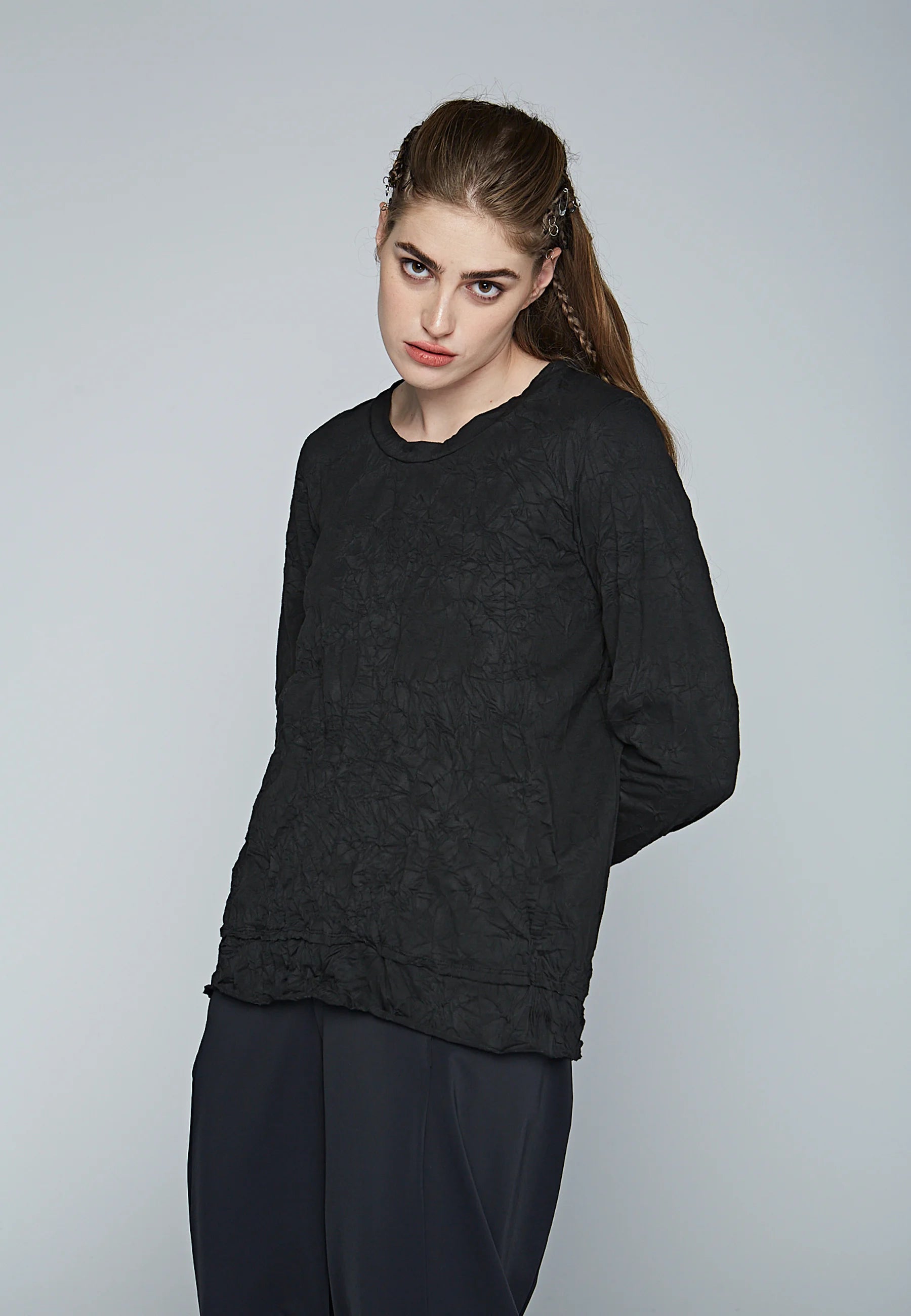 Flash Deals RASH Wrinkled jersey knitted blouse