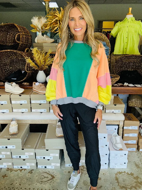 Weekend Specials to Grab TOO CUTE TO HANDLE PULLOVER-GREEN*FINAL SALE*