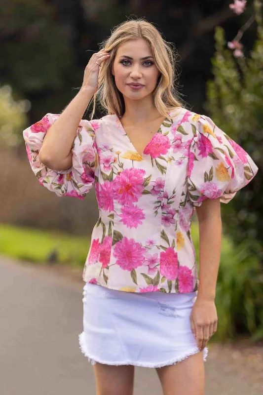 Weekend Deals to Brighten Your Day Rebecca Top Pink Floral