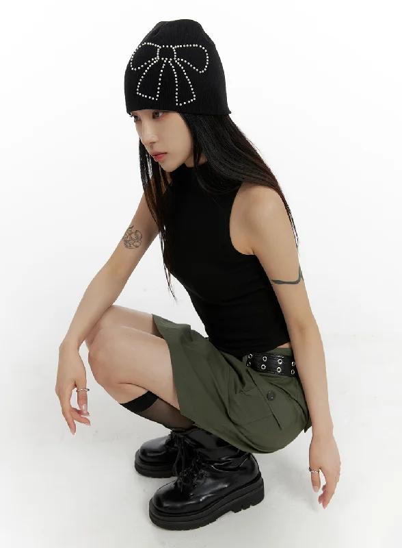 Today Only Half-Neck Sleeveless Crop Top CF428