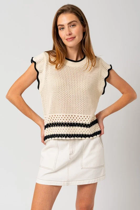 Seasonal Clearance Mina Contrast Ruffle Top