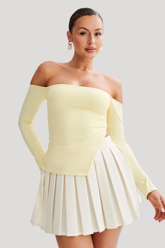 Unbeatable Prices Carmen Recycled Nylon Off Shoulder Top - Lemon