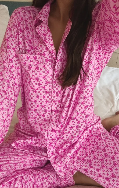 Inventory Reduction Classic PJ Set ~ Pink Mumu Logo Jersey
