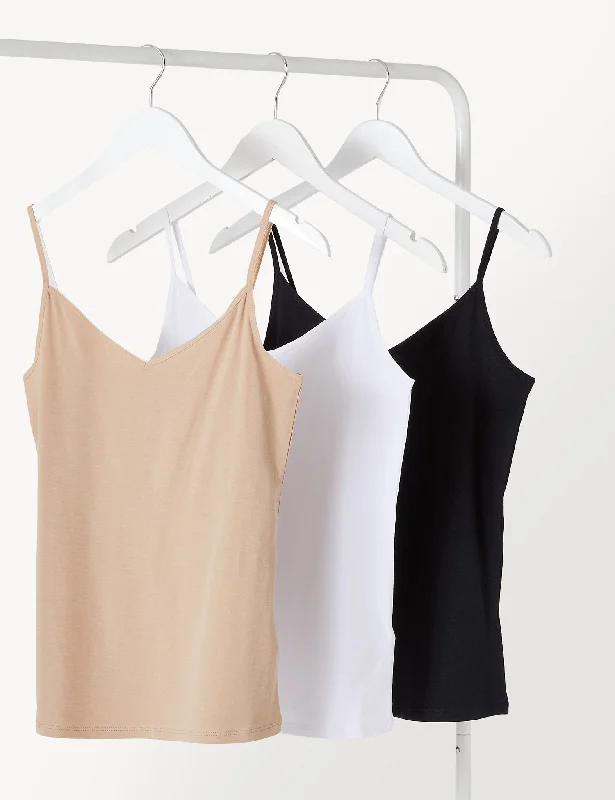 Limited Availability 3pk Cotton Rich Strappy Vests