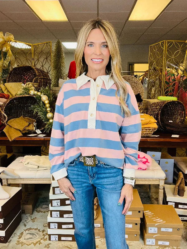 Super Deal MORE THAN SUBTLE TOP-PINK/BLUE--WINTER SALE