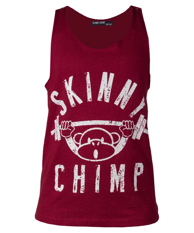 Shop and Save Classic Raw Cut Unisex Gym Vest - Deep Red