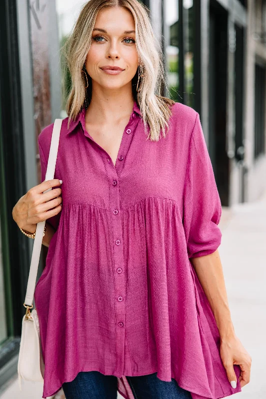 Deep Discounts Take Me There Plum Purple Tunic
