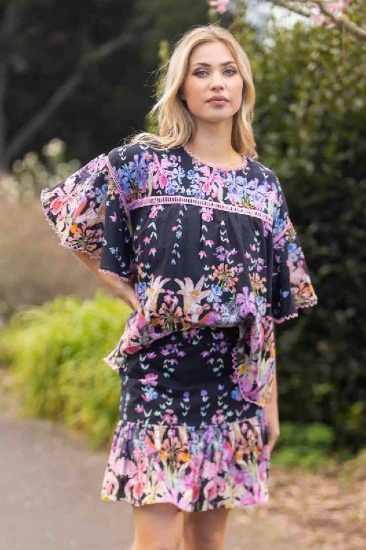 Make Your Weekend Count with Savings Tina Top Black Floral