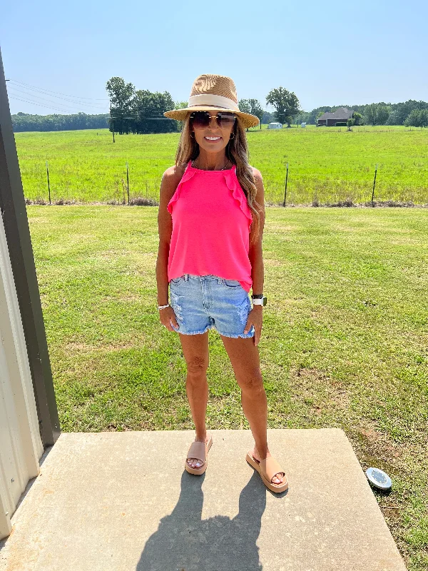 Mega Sale STUNNING VIBES TOP-NEON PINK--SUMMER SALE