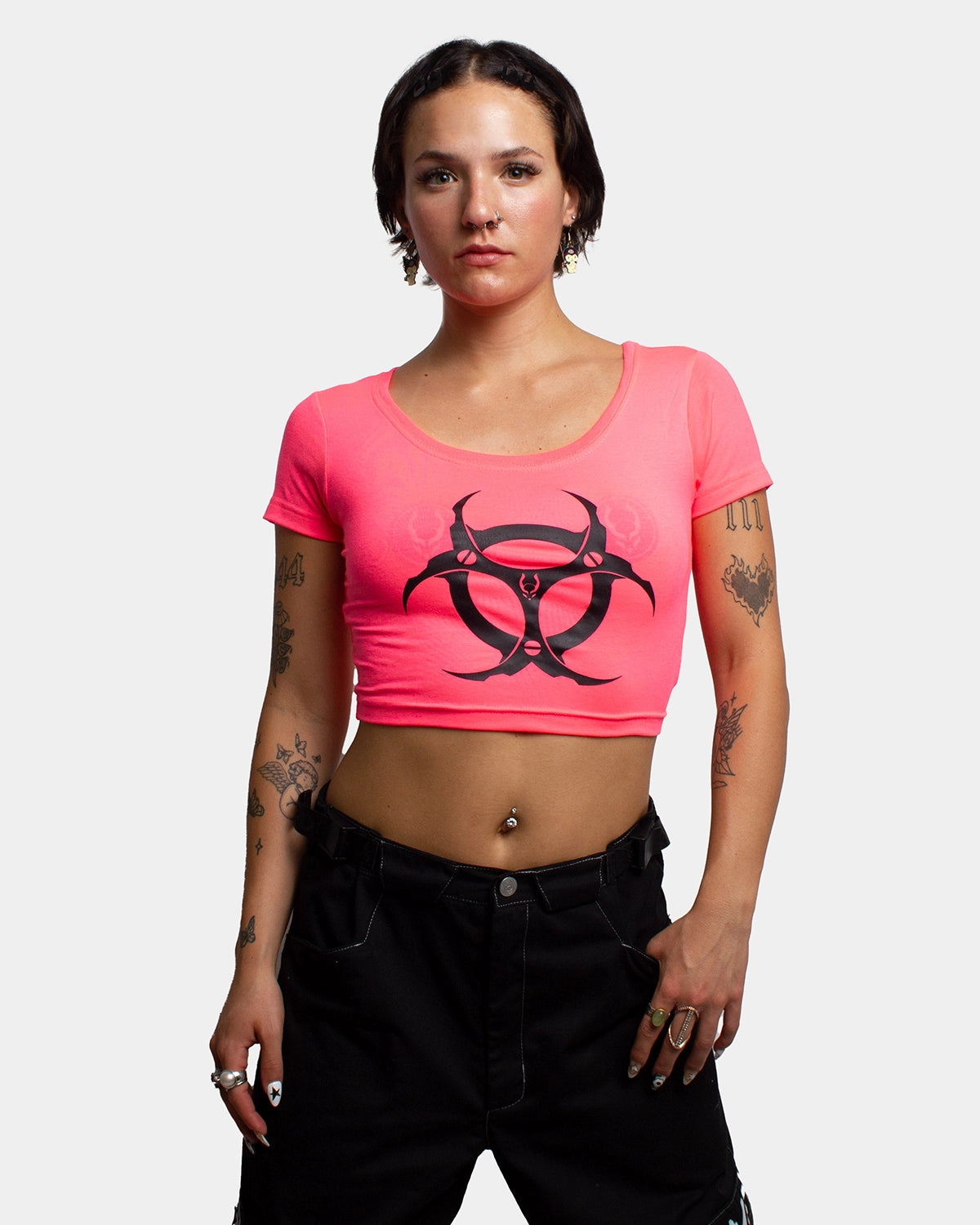 Weekend Specials You Can't Miss HAZARD CROP T-SHIRT UV PINK