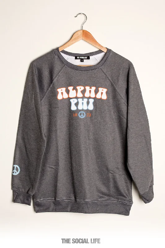 Extra Discount Alpha Phi Peace Raglan Crewneck