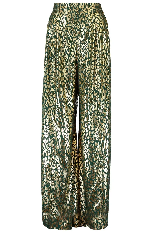 Wide Leg Paneled Trousers