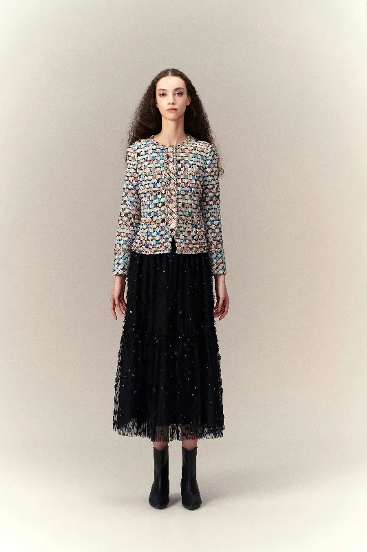Your Weekend, Your Savings 3D Detailed Ankle-length Mesh Skirt