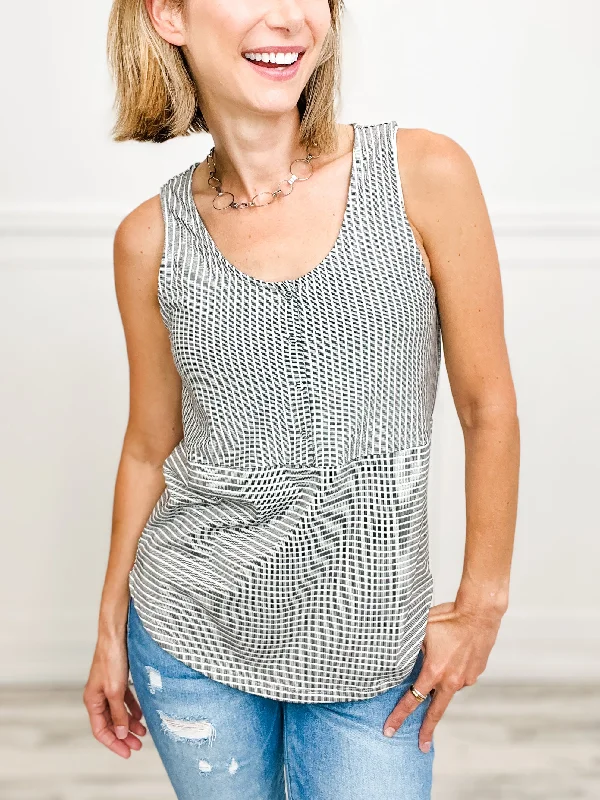Weekend Bargains to Relish Somebody's Calling Striped Knit Tank Top
