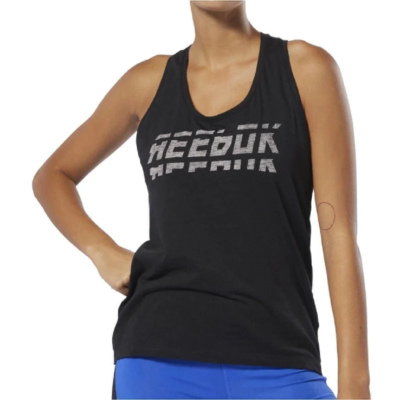 Low Cost Reebok Workout Ready Meet You There Womens Training Vest Tank Top - Black