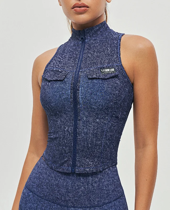 Low Cost Army Abs Tank - Denim Blue