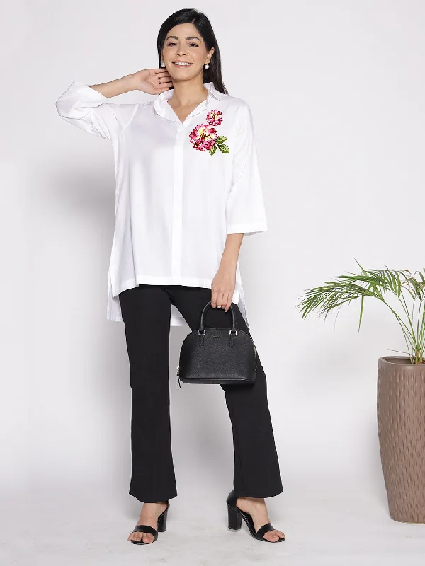 White Rayon ShirtTop - Viol