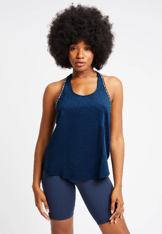 Discount Deals Long Line Sports Vest Top-Navy Blue