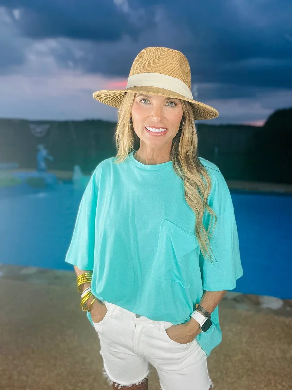 Can't Beat POINT OF PRETTY TOP- OCEAN WATER BLUE-SUMMER SALE